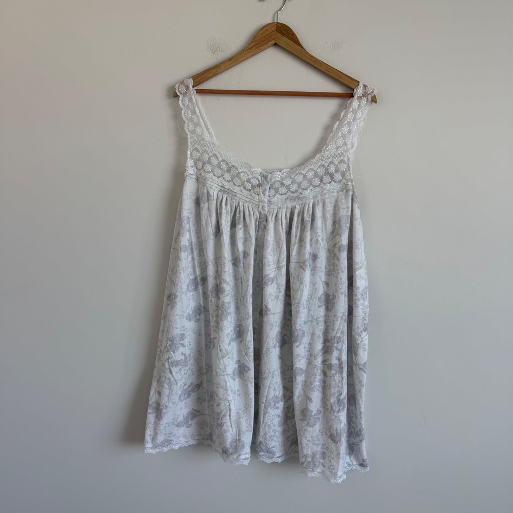 Eileen West Lace Floral Cotton Nightgown